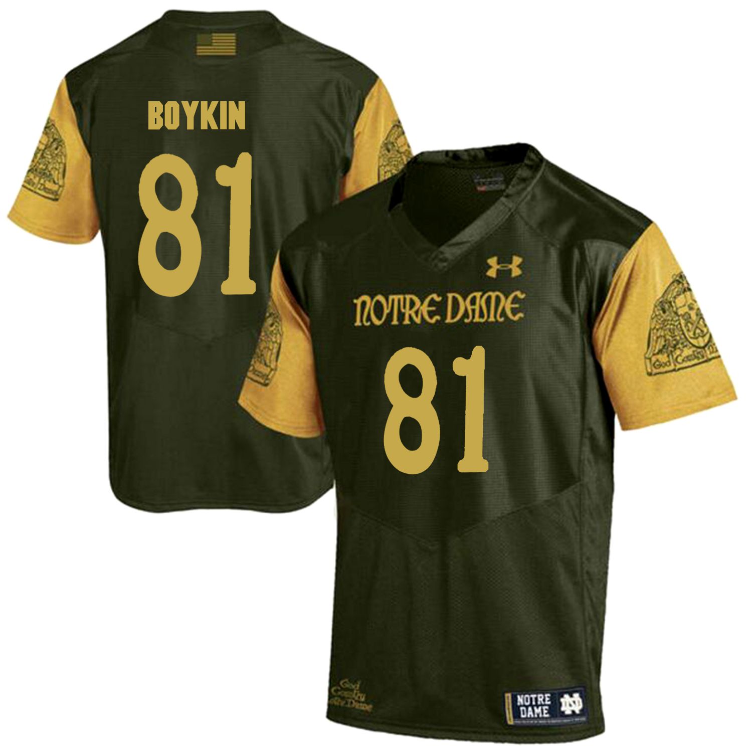 Men Norte Dame Fighting Irish #81 Boykin Green Customized NCAA Jerseys